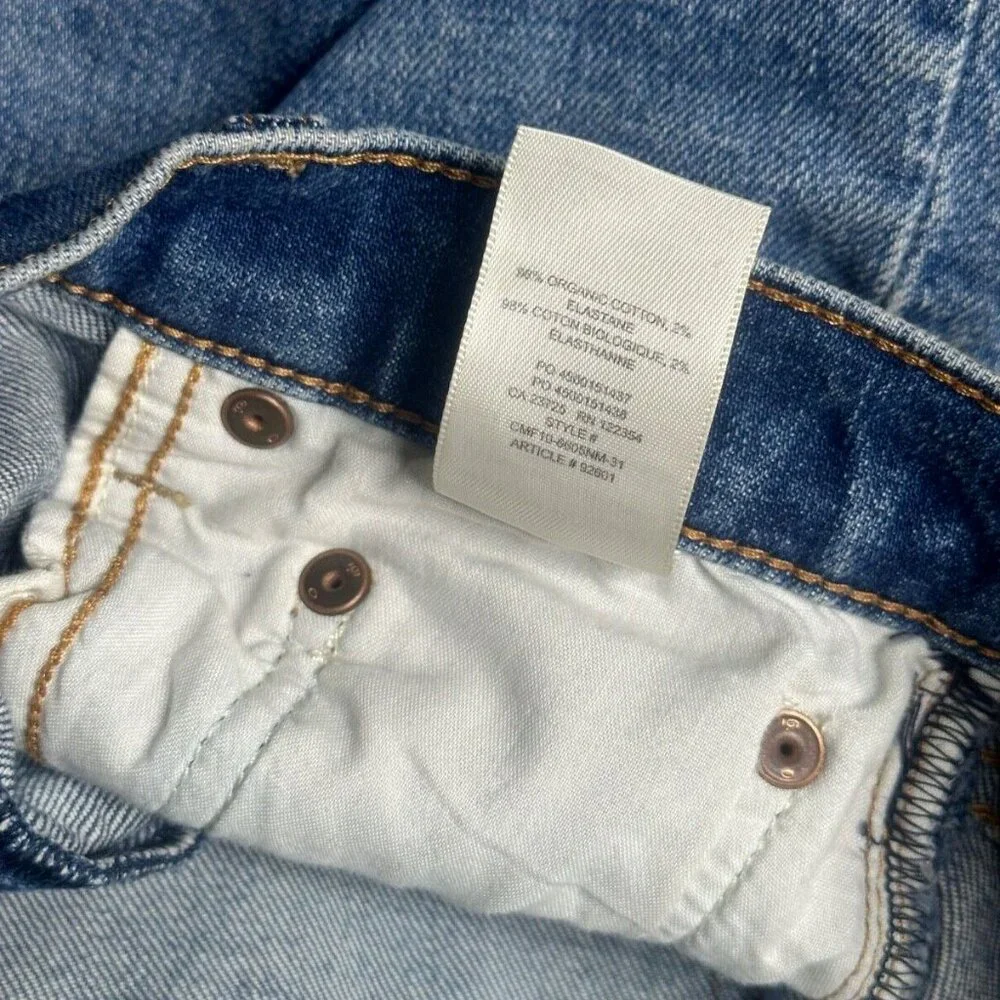 Denim Forum x REVOLVE Blue High-Rise Straight Leg Cropped Jeans 26